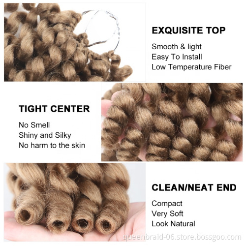 8 inch Black Wand Curly Braids Jamaican Bounce African Collection Crochet Braiding Hair Synthetic Hair Extension 20 Strands